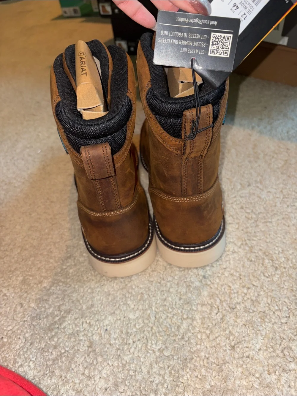 Ariat Men's Tan Brown Lace-Up Work Boots Electrical Hazard